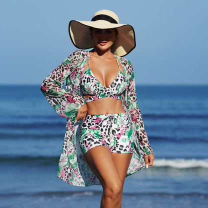Slit Criss-Cross One-Piece Swimsuit