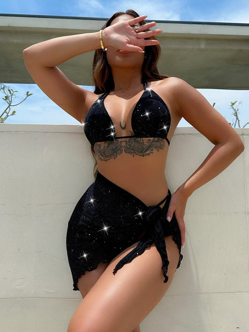 Triple-Piece Bikini Set