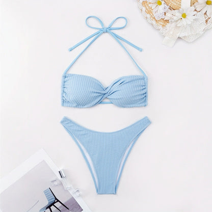 Tight Halter Bikini Set