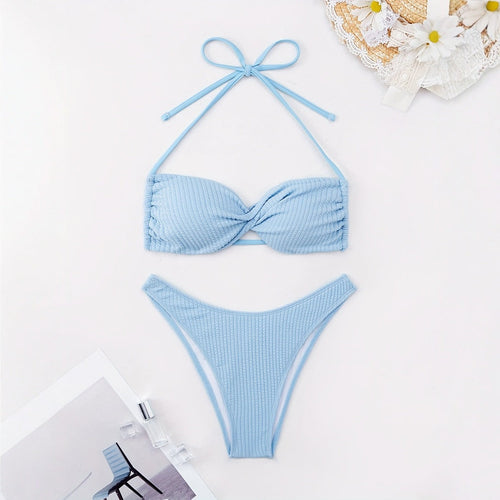 Tight Halter Bikini Set