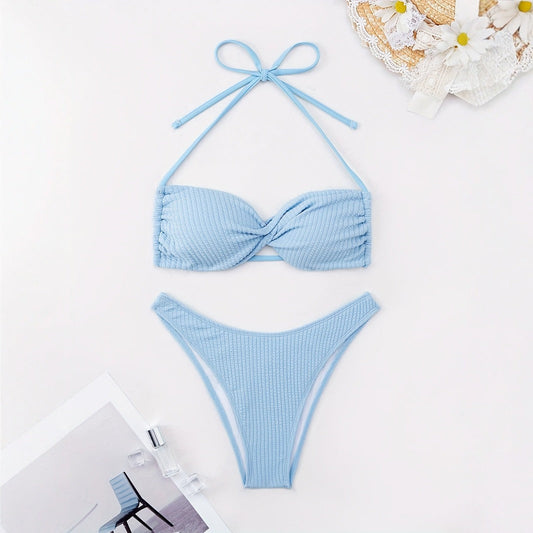 Tight Halter Bikini Set