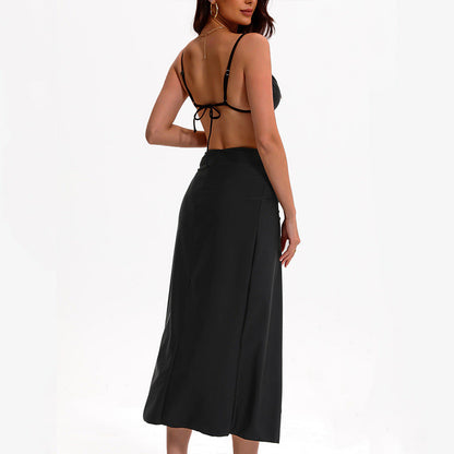 Tie Slit One-Piece Swimsuit