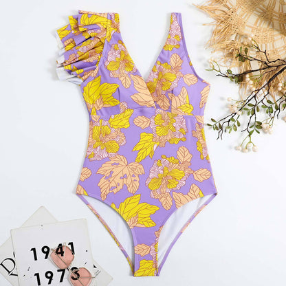 Vintage Ruffle One-Piece Swimsuit