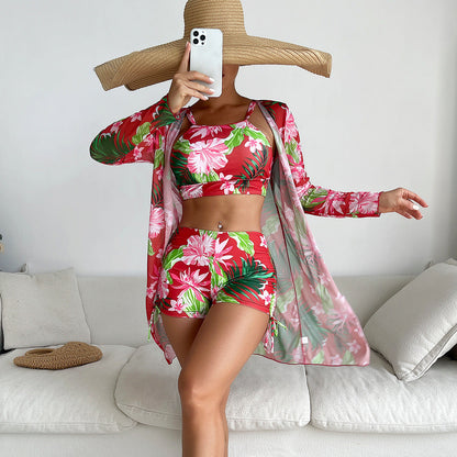 Slit Three-Way One-Piece Swimsuit