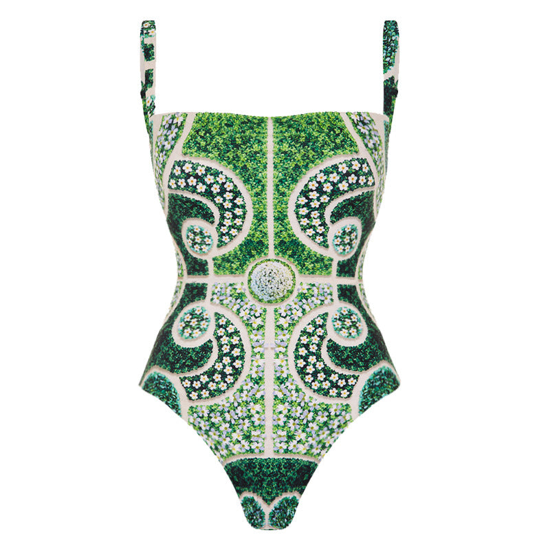 Slim Print One-Piece Swimsuit