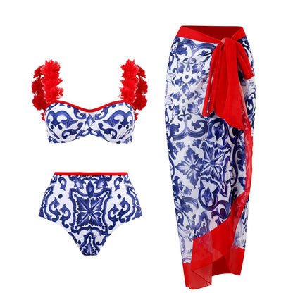 Retro Slit One-Piece Swimsuit