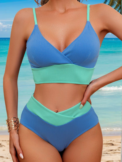 Ribbed Stripe Bikini Set