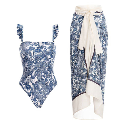 Raw Hem One-Piece Swimsuit