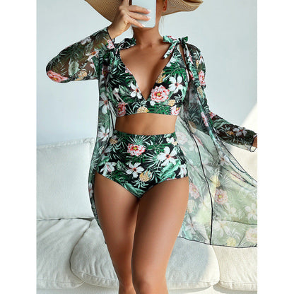 Slit Long One-Piece Swimsuit
