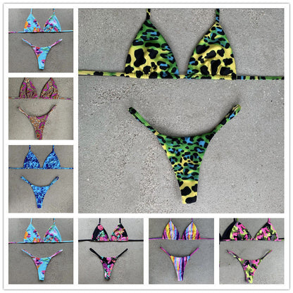 Print Tie Bikini Set