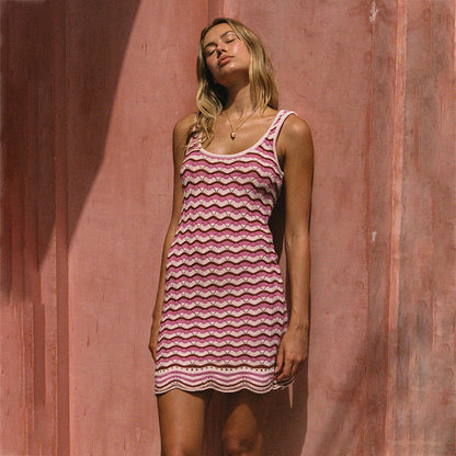 Striped Knit Cover-Up