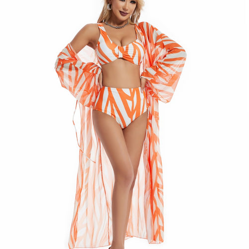 Triple Slit One-Piece Swimsuit