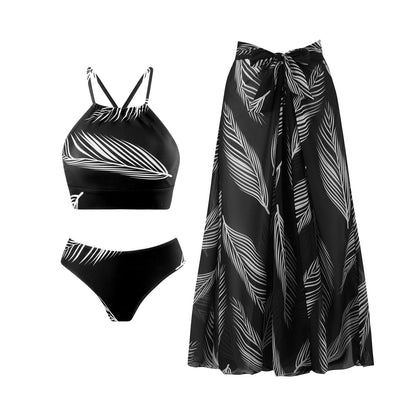 Triple Slit One-Piece Swimsuit