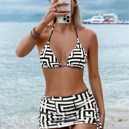 Print Halter Bikini Set