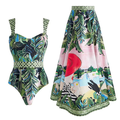 Print Tummy Control One-Piece Swimsuit