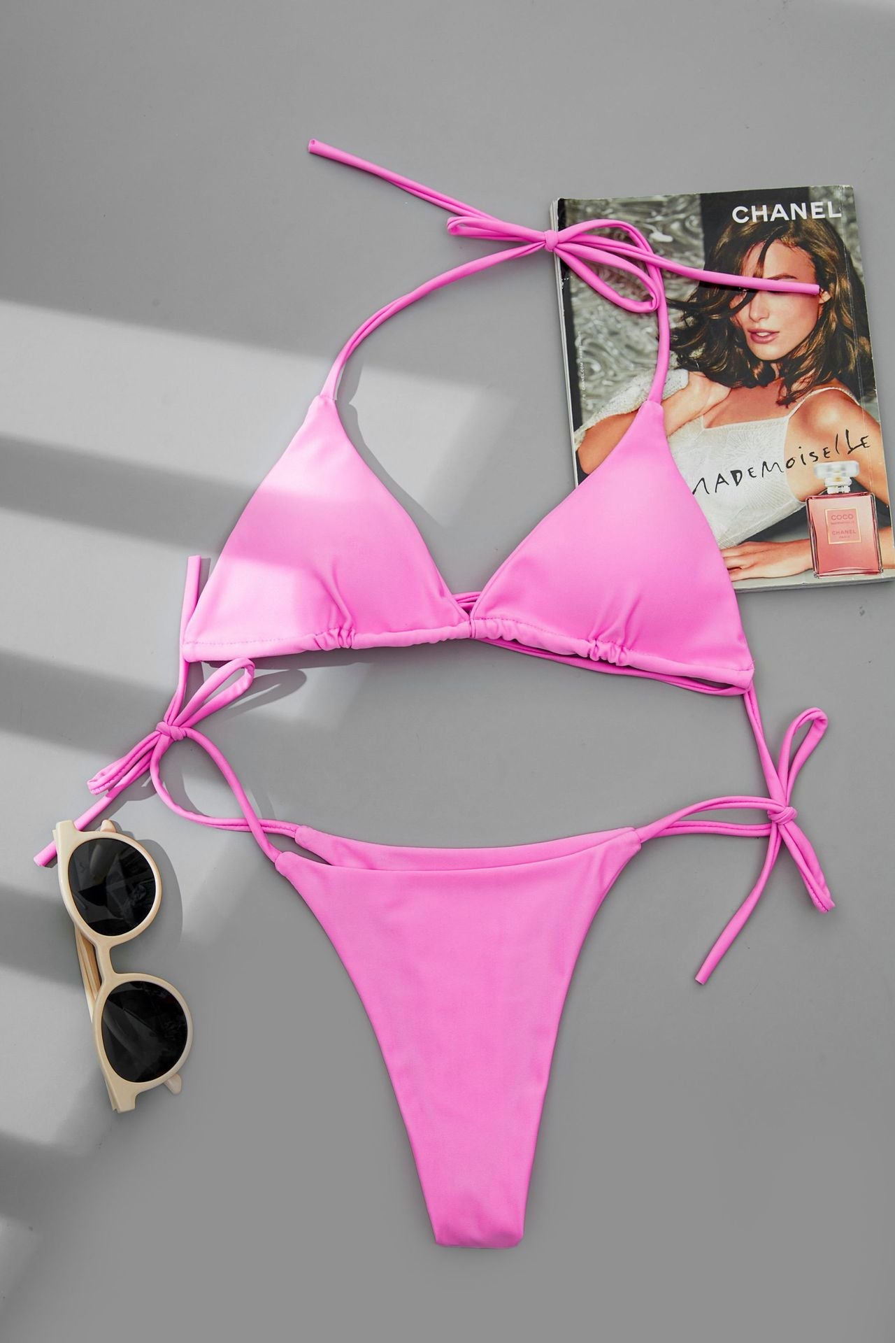Slip Halter Bikini Set