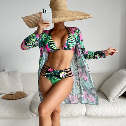 Slit Three-Way One-Piece Swimsuit