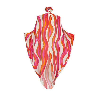 Striped Beach One-Piece Swimsuit