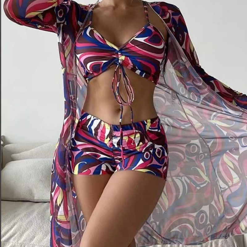 Triple Slit Bikini Set