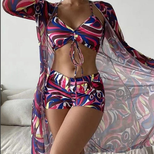 Triple Slit Bikini Set