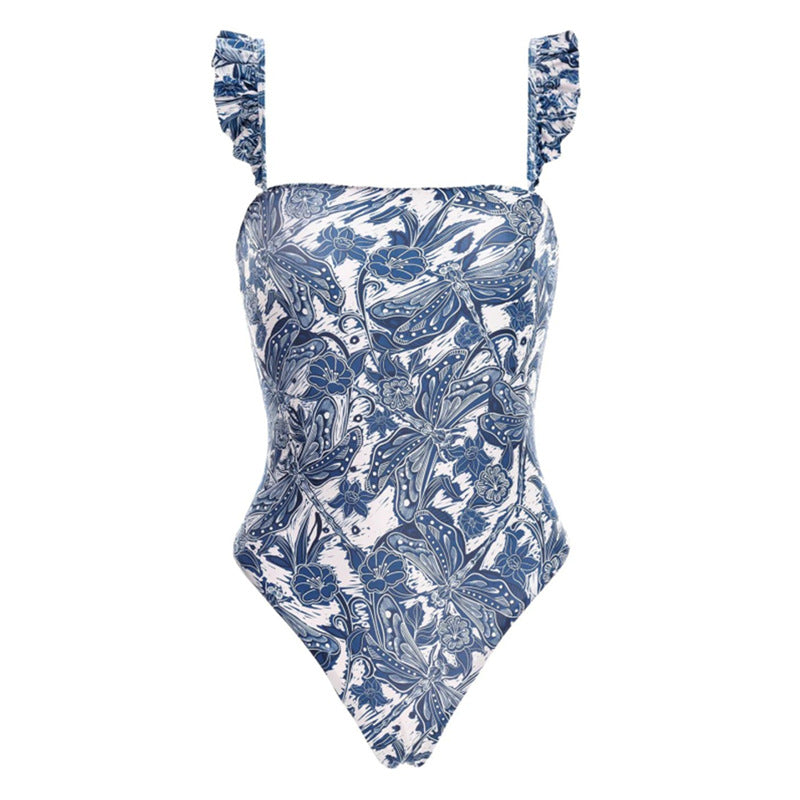 Raw Hem One-Piece Swimsuit