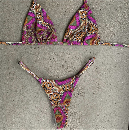 Print Tie Bikini Set