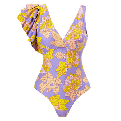 Vintage Ruffle One-Piece Swimsuit