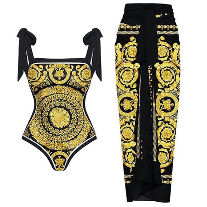 Two-Way Print One-Piece Swimsuit