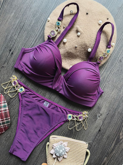 Ruched Underwire Bikini Set