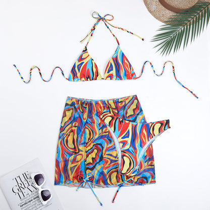 Triple Slit Bikini Set