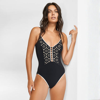 Strapless Black One-Piece Swimsuit