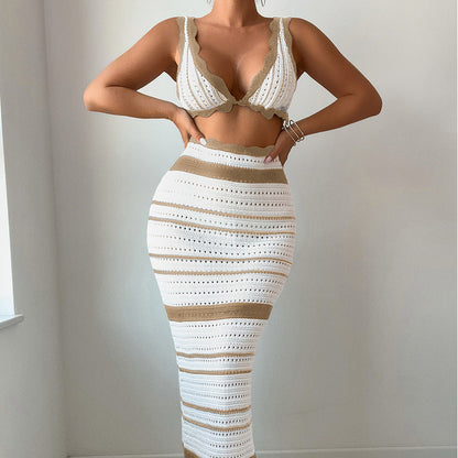 Striped Texture Bikini Set