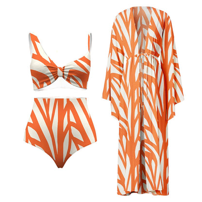 Triple Slit One-Piece Swimsuit