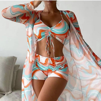 Triple Slit Bikini Set