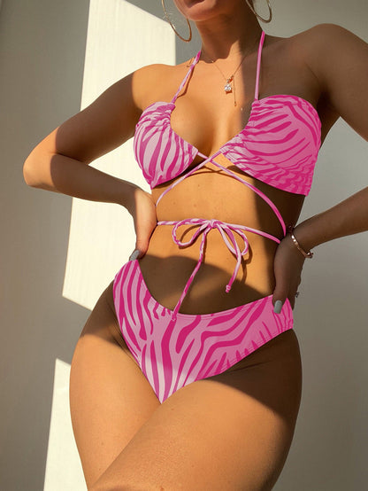 Triple Slit Bikini Set