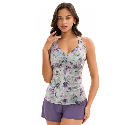 Print Slit Tankini Set