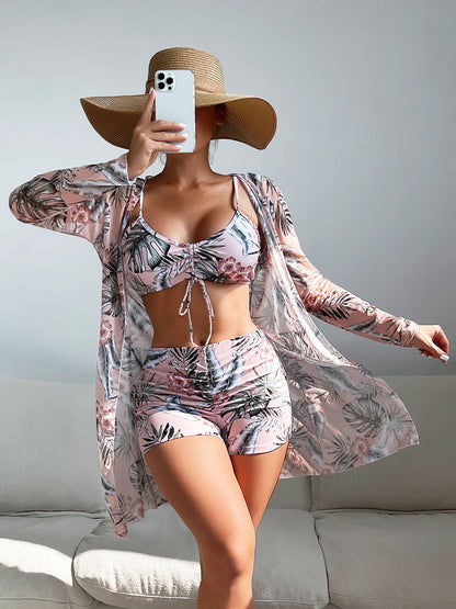 Triple Slit One-Piece Swimsuit