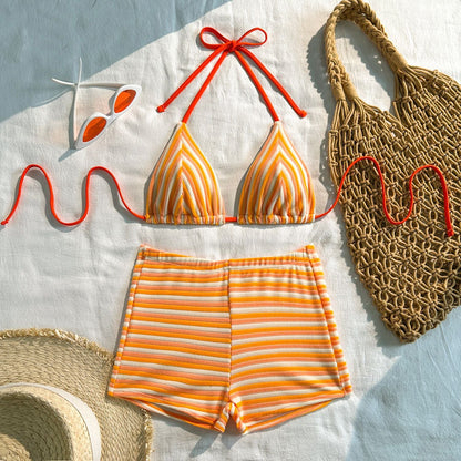 Striped Towel One-Piece Swimsuit