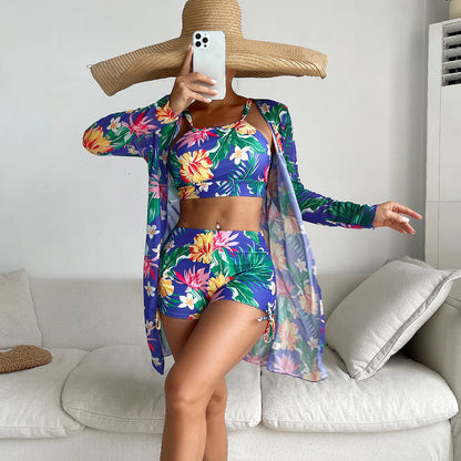 Slit Three-Way One-Piece Swimsuit