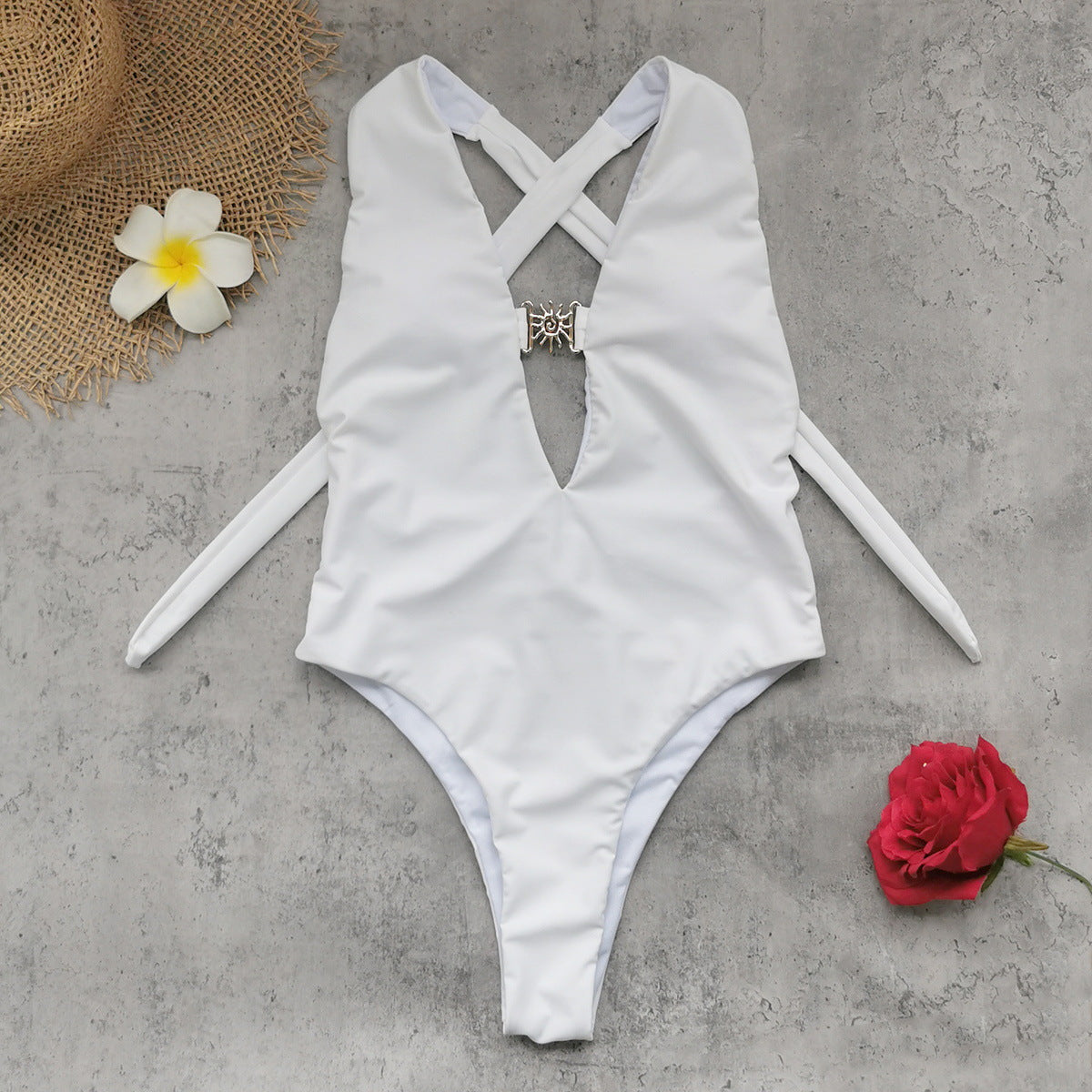 Pure White One-Piece Swimsuit