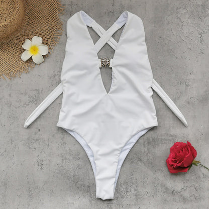 Pure White One-Piece Swimsuit