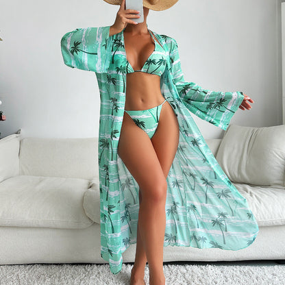 Slit Three-Way One-Piece Swimsuit