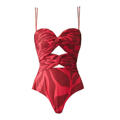 Print Cutout One-Piece Swimsuit