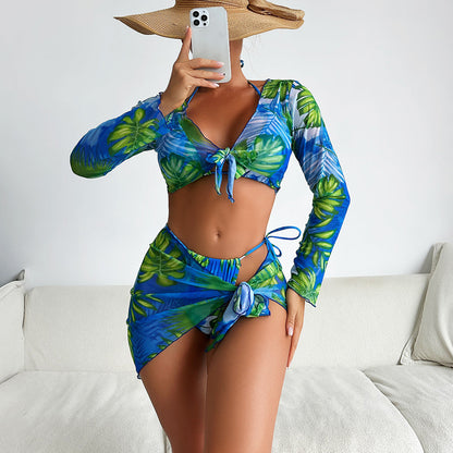 Slit Four-Way One-Piece Swimsuit