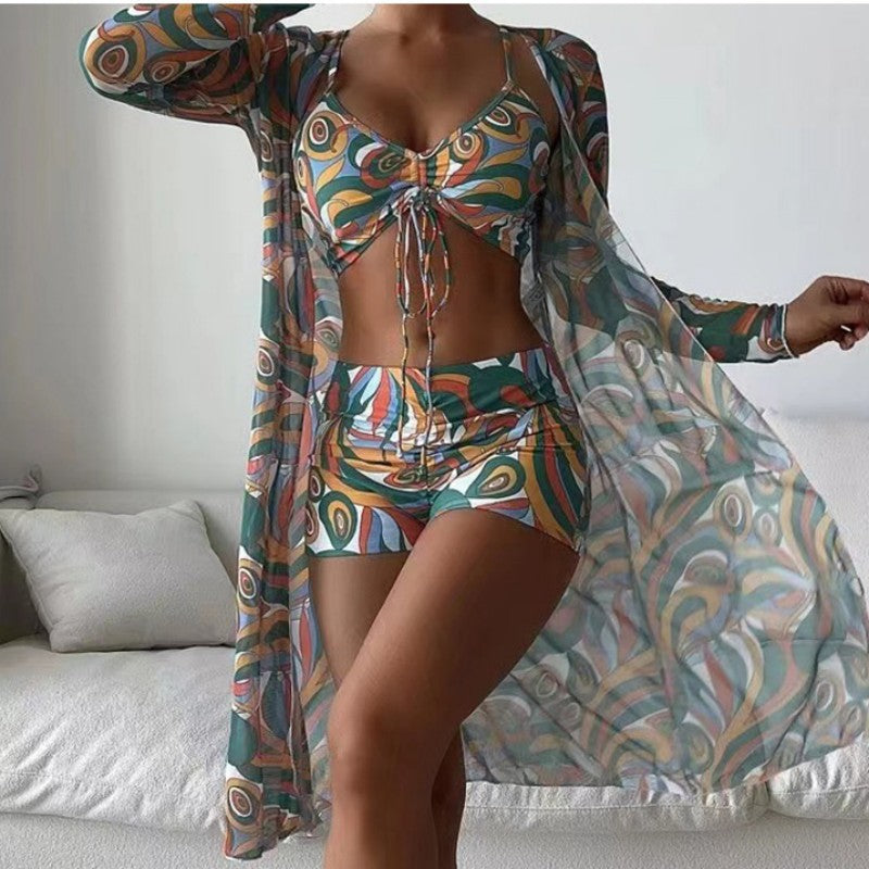 Triple Slit Bikini Set