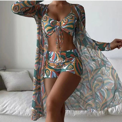 Triple Slit Bikini Set
