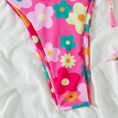 Slit Solid Bikini Set