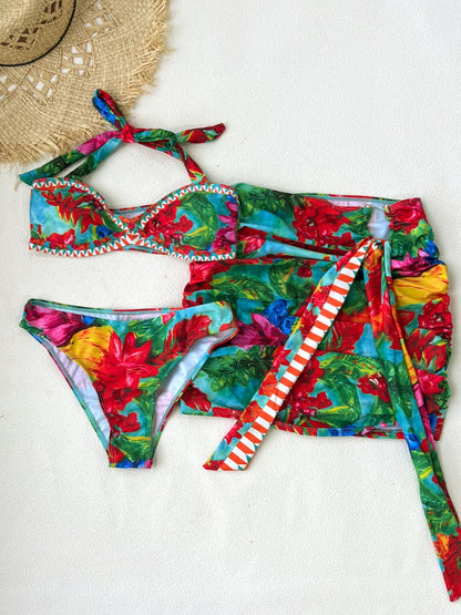 Vintage Floral One-Piece Swimsuit