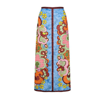 Print Belt One-Piece Swimsuit