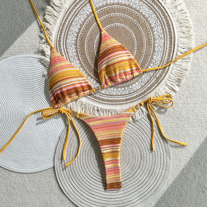 Striped Colorblock One-Piece Swimsuit